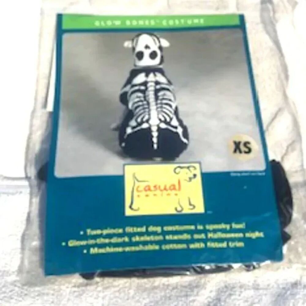 Size: Extra Small Doggie Halloween Costume . "Skeleton" . Casual Canines . New